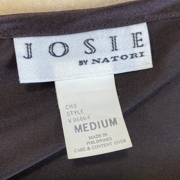Hosie by Natorie Basic Long Sleeves Satin Brown Top - Picture 5 of 9